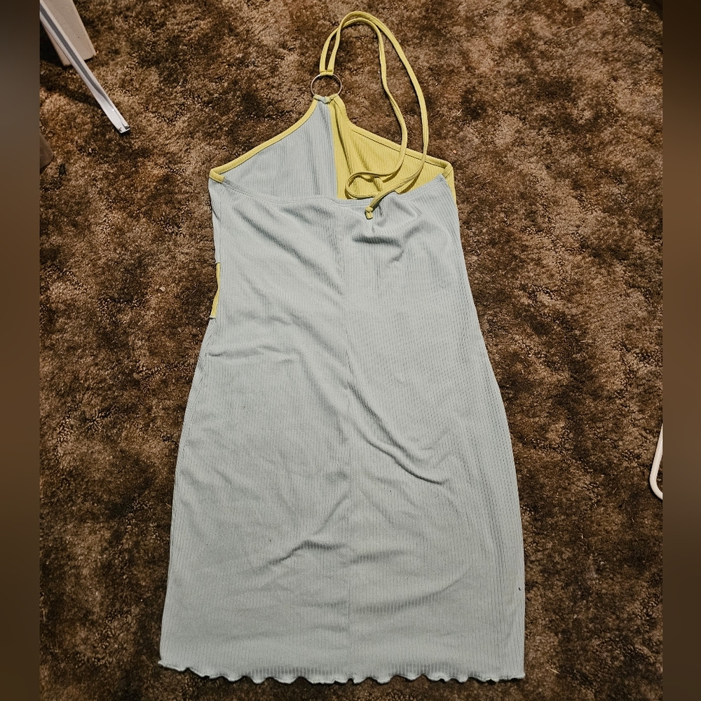 Rue21 Blue & Neon Green Color Blocked Bodycon Dress Size L - Picture 2 of 3